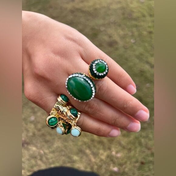 Green Onyx Adjustable Ring - Picture 14 of 14